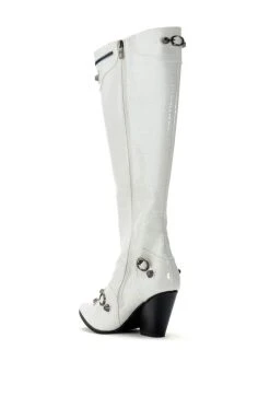 A GOOD ONE WHITE CROC BOOT -AKIRA salestore a good one white croc boot white 4 4