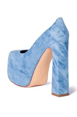 AZALEA WANG ABSOLUTELY OBSESSED CHUNKY HEEL DENIM PLATFORM PUMP -AKIRA salestore azalea wang absolutely obsessed chunky heel denim platform pump denim 4 4