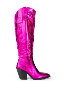 Alternative view of AZALEA WANG AFTER PARTY METALLIC WESTERN BOOT IN PINK