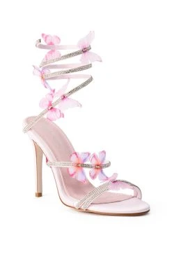 AZALEA WANG AIRBORNE BUTTERFLY RHINESTONE STILETTO SANDAL IN PINK -AKIRA salestore azalea wang airborne butterfly rhinestone stiletto sandal in pink pink 3 3
