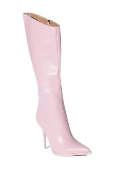 AZALEA WANG ALL ANGLES BELOW THE KNEE STILETTO BOOT -AKIRA salestore azalea wang all angles below the knee stiletto boot pink 3 3