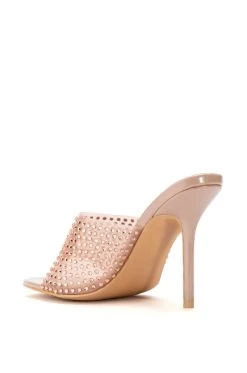 AZALEA WANG ALL ME RHINESTONE EMBELLISHED NUDE MULE -AKIRA salestore azalea wang all me rhinestone embellished nude mule nude 4 4