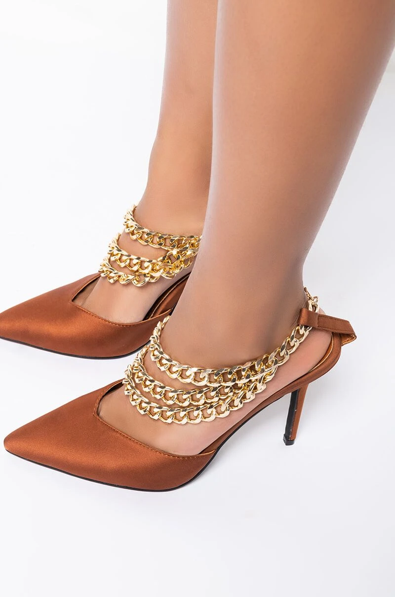 AZALEA WANG ALWAYS LATE STILETTO PUMP IN BROWN 5 AZALEA WANG ALWAYS LATE STILETTO PUMP IN BROWN - Image 5