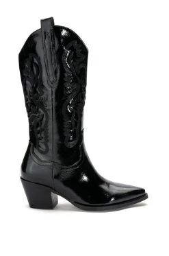 Alternative view of AZALEA WANG ANDREA CHUNKY WESTERN BOOT IN BLACK