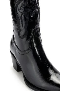 AZALEA WANG ANDREA CHUNKY WESTERN BOOT IN BLACK -AKIRA salestore azalea wang andrea chunky western boot in black black 5 5 c1