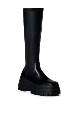 AZALEA WANG ARETHA STRETCH BOOT WITH 4 WAY STRETCH IN BLACK -AKIRA salestore azalea wang aretha stretch boot in black black 3 3