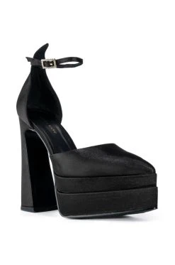 AZALEA WANG BADDEST OF THEM ALL CHUNKY PUMP IN BLACK -AKIRA salestore azalea wang baddest of them all chunky pump in black black 3 3