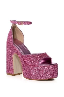 Alternative view of AZALEA WANG BALI GLITTER CHUNKY SANDAL IN SILVER