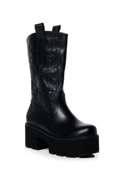 Alternative view of AZALEA WANG BLIZZARD CHUNKY WESTERN BOOT IN BLACK