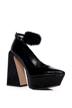 Alternative view of AZALEA WANG BOUDOIR CHUNKY PLATFORM PUMP IN BLACK