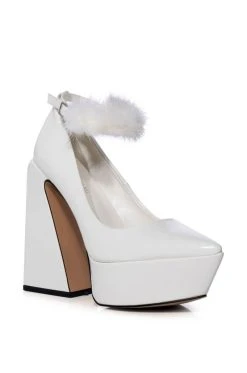Alternative view of AZALEA WANG BOUDOIR CHUNKY PLATFORM PUMP IN WHITE