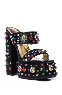 AZALEA WANG BREEZE EMBELLISHED CHUNKY SANDAL IN BLACK 7 AZALEA WANG BREEZE EMBELLISHED CHUNKY SANDAL IN BLACK -AKIRA salestore azalea wang breeze embellished chunky sandal in black black 3 3