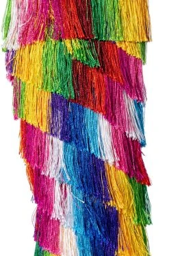AZALEA WANG BRING THE PARTY KNEE HIGH BOOT WITH RAINBOW FRINGE -AKIRA salestore azalea wang bring the party knee high boot with rainbow fringe multi 5 5