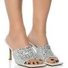 AZALEA WANG BUFFALO EMBELLIHED SANDAL IN WHITE