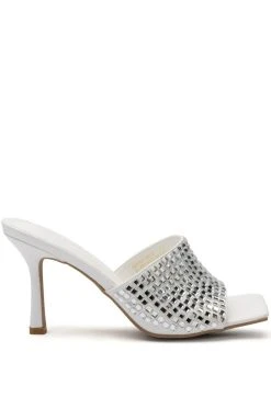 Alternative view of AZALEA WANG BUFFALO EMBELLIHED SANDAL IN WHITE