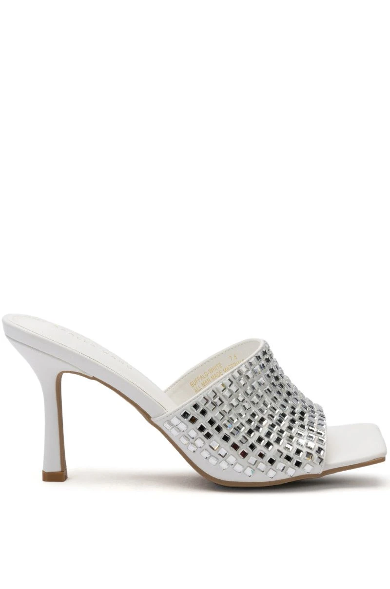 AZALEA WANG BUFFALO EMBELLIHED SANDAL IN WHITE 2 AZALEA WANG BUFFALO EMBELLIHED SANDAL IN WHITE - Image 2