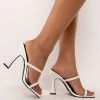 AZALEA WANG CATCH UP TO ME CHUNKY SANDAL IN WHITE