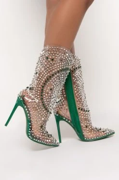 Alternative view of AZALEA WANG CENTER OF ATTENTION WESTERN STILETTO BOOTIE IN GREEN