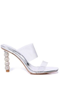 Alternative view of AZALEA WANG CHANTAL EMBELLISHED STILETTO SANDAL IN SILVER