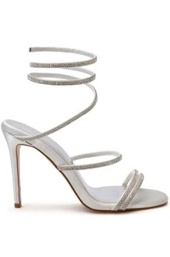 Alternative view of AZALEA WANG CLAYSHA EMBELLISHED STILETTO SANDAL PUMP IN WHITE