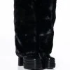 AZALEA WANG COCO FUR FOLD OVER BOOT IN BLACK