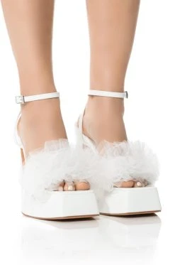 AZALEA WANG COLADA WHITE TULLE SANDAL