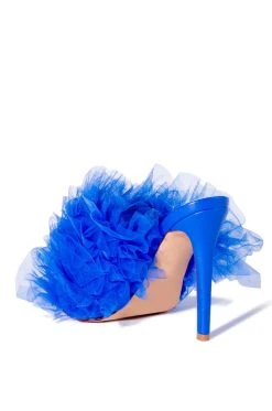 AZALEA WANG COOL TULLE STILETTO SANDAL IN BLUE -AKIRA salestore azalea wang cool tulle stiletto sandal in blue blue 4 4
