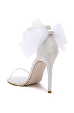 AZALEA WANG CORALIE STILETTO SATIN MULE SANDAL IN WHITE -AKIRA salestore azalea wang coralie stiletto satin mule sandal in white white 7 7 c1