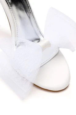 AZALEA WANG CORALIE STILETTO SATIN MULE SANDAL IN WHITE -AKIRA salestore azalea wang coralie stiletto satin mule sandal in white white 9 9 c1
