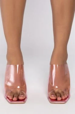 Alternative view of AZALEA WANG CROSS MY HEART STILETTO SANDAL IN PINK