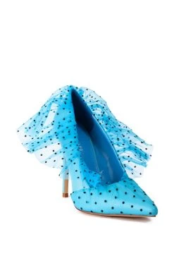 Alternative view of AZALEA WANG DISCREET TULLE POLKA DOT PUMP IN BLUE