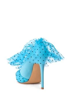 AZALEA WANG DISCREET TULLE POLKA DOT PUMP IN BLUE -AKIRA salestore azalea wang discreet tulle polka dot pump in blue blue 4 4