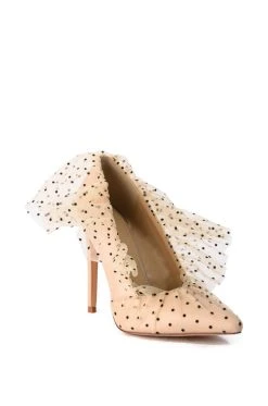 Alternative view of AZALEA WANG DISCREET TULLE POLKA DOT PUMP IN NUDE