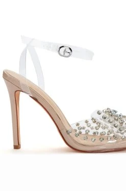 AZALEA WANG DO MY THING BLING BLING PUMP IN NUDE -AKIRA salestore azalea wang do my thing bling bling pump in nude nude 5 5