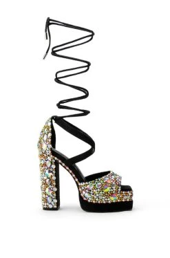 Alternative view of AZALEA WANG DO YOU YOUR THING CHUNKY SANDAL IN BLACK