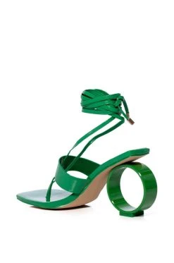 AZALEA WANG ELVIRDA CIRCLE SANDAL IN GREEN -AKIRA salestore azalea wang elvirda circle sandal in green green 4 4
