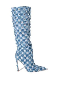 Alternative view of AZALEA WANG EVE DISTRESSED DENIM BOOT