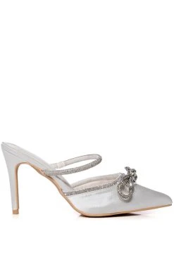 AZALEA WANG EVIT STILETTO MULE PUMP IN WHITE