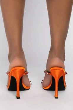 AZALEA WANG FEELS LIKE BLISS STILETTO SANDAL IN ORANGE -AKIRA salestore azalea wang feels like bliss stiletto sandal in orange orange 4 4