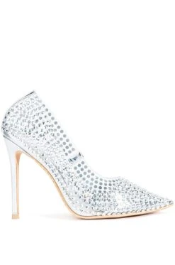 Alternative view of AZALEA WANG FIND ME ON THE DANCEFLOOR RHINESTONE PVC PUMP IN SILVER