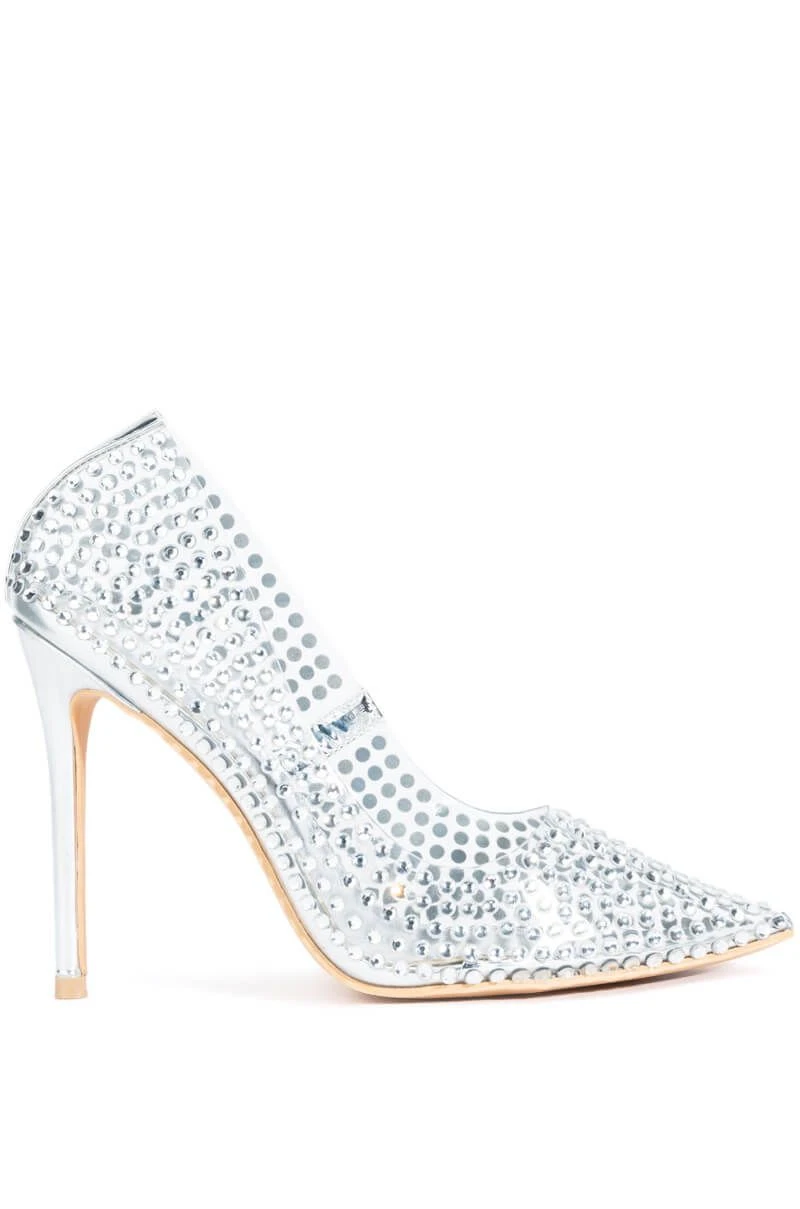 AZALEA WANG FIND ME ON THE DANCEFLOOR RHINESTONE PVC PUMP IN SILVER 2 AZALEA WANG FIND ME ON THE DANCEFLOOR RHINESTONE PVC PUMP IN SILVER - Image 2