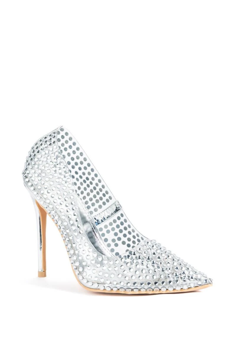 AZALEA WANG FIND ME ON THE DANCEFLOOR RHINESTONE PVC PUMP IN SILVER 3 AZALEA WANG FIND ME ON THE DANCEFLOOR RHINESTONE PVC PUMP IN SILVER - Image 3