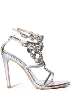 Alternative view of AZALEA WANG FLEUR METALLIC SANDAL IN SILVER