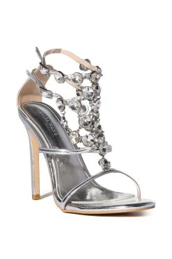 AZALEA WANG FLEUR METALLIC SANDAL IN SILVER -AKIRA salestore azalea wang fleur metallic sandal in silver silver 3 3