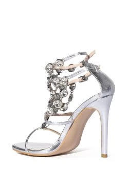 AZALEA WANG FLEUR METALLIC SANDAL IN SILVER -AKIRA salestore azalea wang fleur metallic sandal in silver silver 4 4