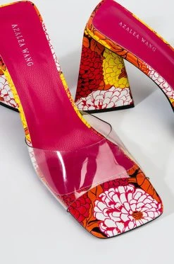 AZALEA WANG FLOWER POWER CHUNKY SANDAL IN MULTI -AKIRA salestore azalea wang flower power chunky sandal in multi multi 6 6