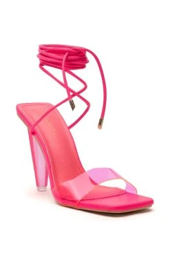 AZALEA WANG FREMONT PVC SANDAL IN PINK -AKIRA salestore azalea wang fremont pvc sandal in pink pink 4 4 c1