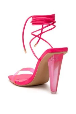 AZALEA WANG FREMONT PVC SANDAL IN PINK -AKIRA salestore azalea wang fremont pvc sandal in pink pink 5 5 c1