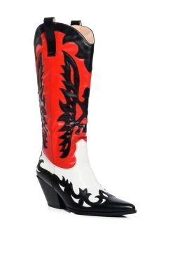 AZALEA WANG GFORCE MULTI COLORED WESTERN BOOT -AKIRA salestore azalea wang gforce multi colored western boot multi 3 3