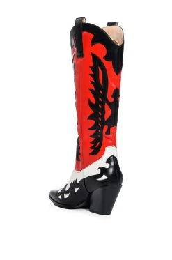 AZALEA WANG GFORCE MULTI COLORED WESTERN BOOT -AKIRA salestore azalea wang gforce multi colored western boot multi 4 4